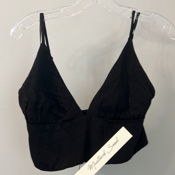 NWT Mustard Seed, snakeskin print bralette, black size medium - Picture 1 of 5